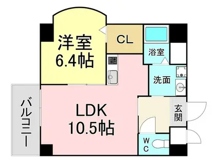COCOメゾン(1LDK/10階)の間取り写真