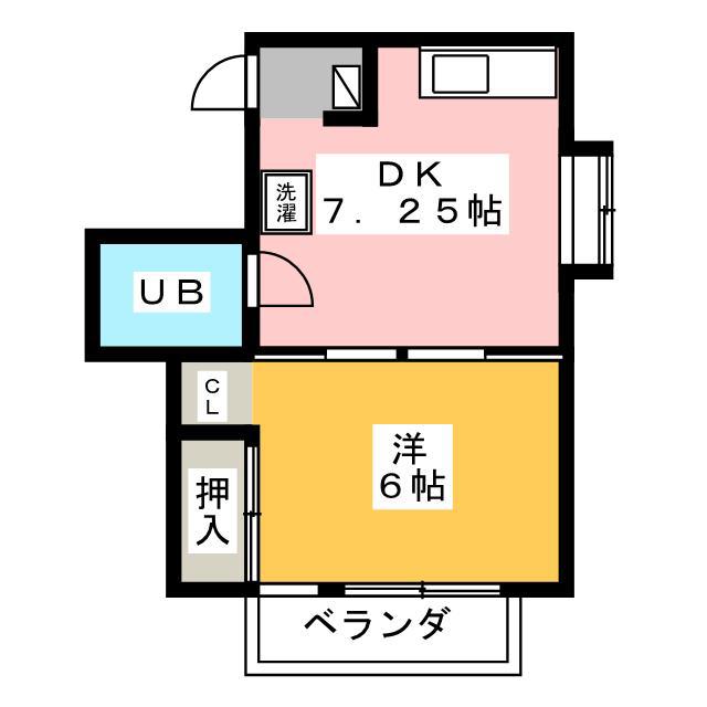 メゾン曳馬A(1DK/2階)の間取り写真
