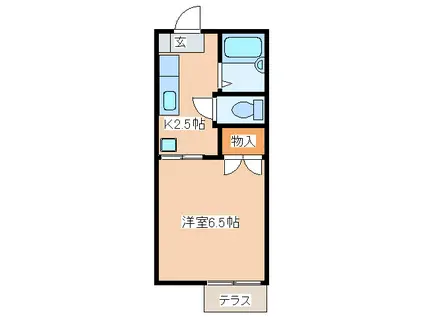 フロイデンハイム(1K/1階)の間取り写真