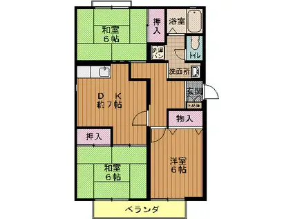 ラマリーエ(3DK/2階)の間取り写真