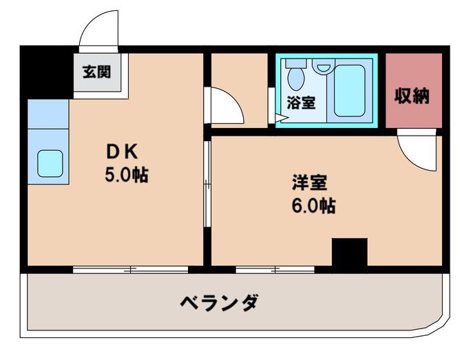 ウィン長居西(1DK/4階)の間取り写真