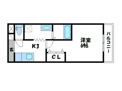 ノースパーク(1K/1階)の間取り写真