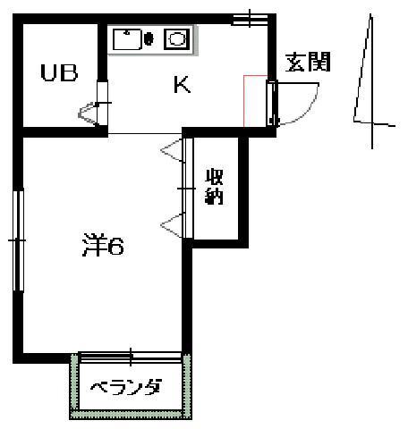 高松琴平電鉄琴平線 三条駅(高松) 徒歩19分 3階建 築32年(1K/1階)の間取り写真