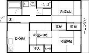 オリエンタルマンション(3DK/6階)の間取り写真