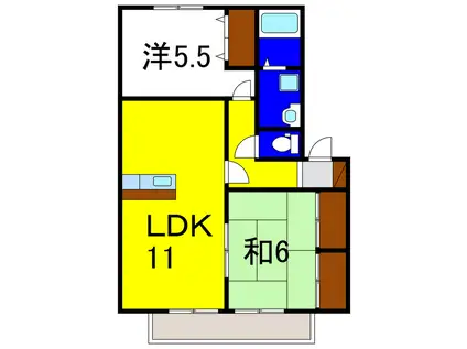 サングリーン穂実A(2LDK/2階)の間取り写真