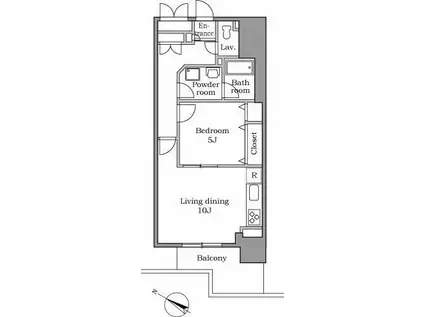 レジディア中延(1LDK/7階)の間取り写真