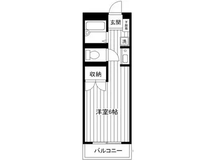 カンマルージュ(ワンルーム/2階)の間取り写真
