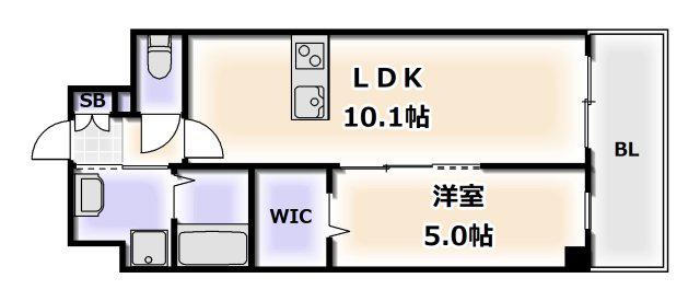 グランパシフィック花園INNOVATION(1LDK/3階)の間取り写真
