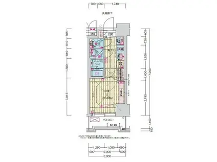 プレサンス高畑ルミア(1K/9階)の間取り写真