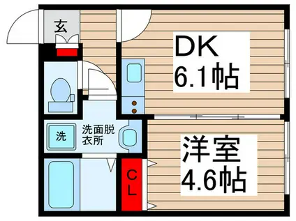 CIEL NISHIHARA(1DK/3階)の間取り写真