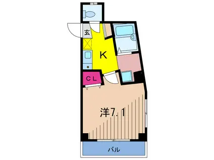 木佐ビル(1K/3階)の間取り写真