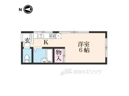 聖護院ハイツ(1K/2階)の間取り写真