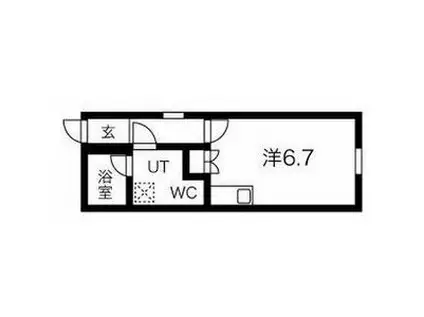 PRE CHER 浄心(1K/1階)の間取り写真