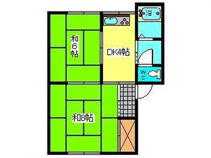 メゾンドイトーぴあ(2DK/1階)の間取り写真
