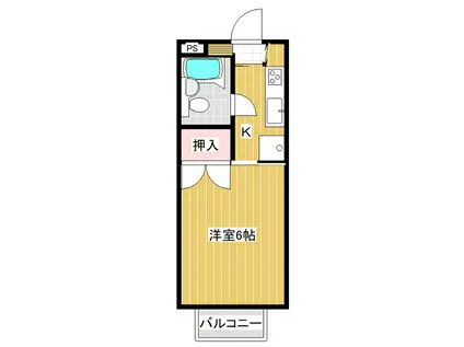 サマックス・シネラリアB棟(1K/1階)の間取り写真