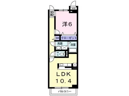 グレイスフル栄(1LDK/2階)の間取り写真