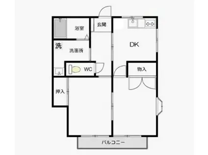 クリーンハイツ大池III(2DK/2階)の間取り写真