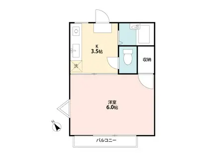 シェルコート壱番館(ワンルーム/1階)の間取り写真