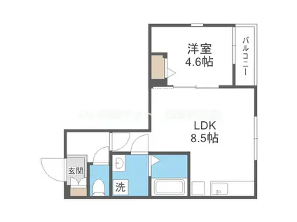 メゾンみけ(1LDK/3階)の間取り写真