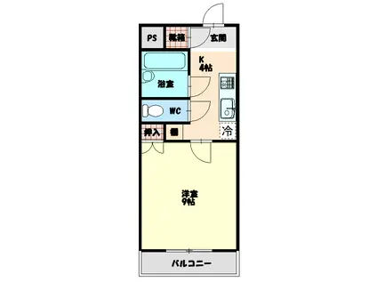 サウスコーポ(1K/1階)の間取り写真