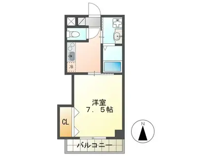 ISグランデ横山町(1K/3階)の間取り写真