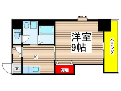 パールコートII(1K/6階)の間取り写真