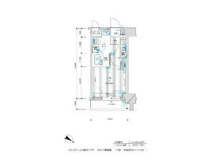 メインステージ川崎VIエグザ(1K/7階)の間取り写真