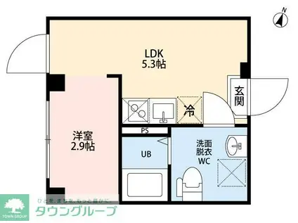 DEUXIEME AIFER(1K/3階)の間取り写真