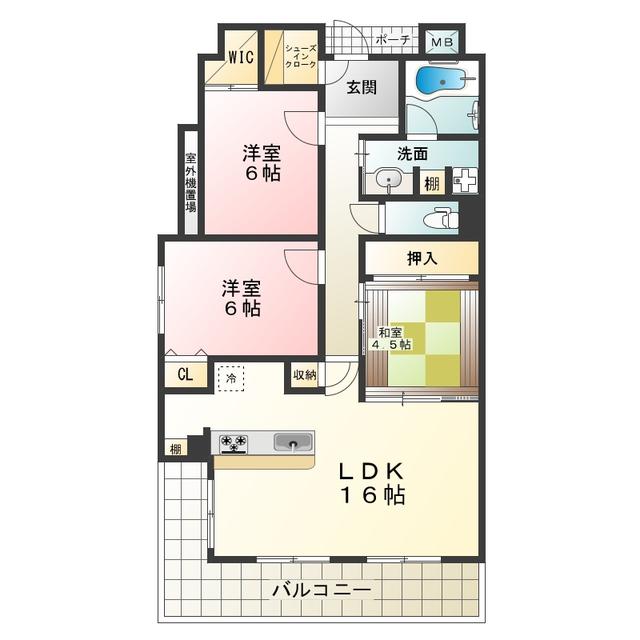 インペリアル鳳(3LDK/7階)の間取り写真