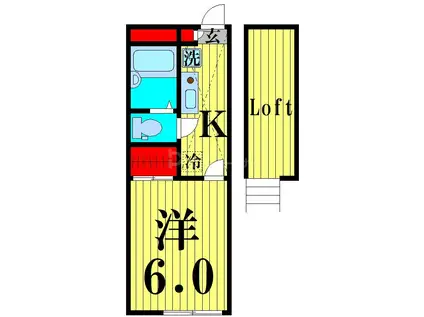 つくばエクスプレス 六町駅 徒歩17分 2階建 築17年(1K/1階)の間取り写真