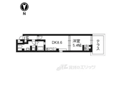MORE河原町1(1LDK/1階)の間取り写真