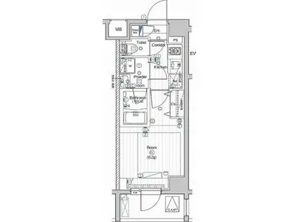 プレミアムキューブ大井町MO(1K/5階)の間取り写真