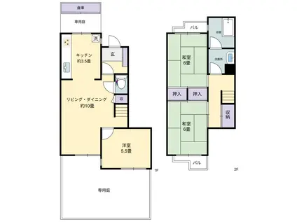 鈴蘭泉台第二8号棟(3LDK/1階)の間取り写真