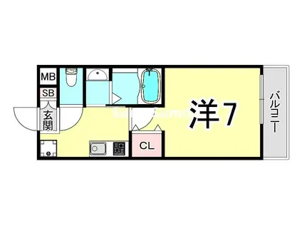 AILE南塚口V(1K/2階)の間取り写真