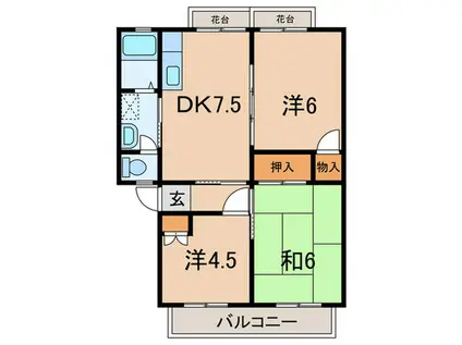 サンライフ中野(3DK/2階)の間取り写真