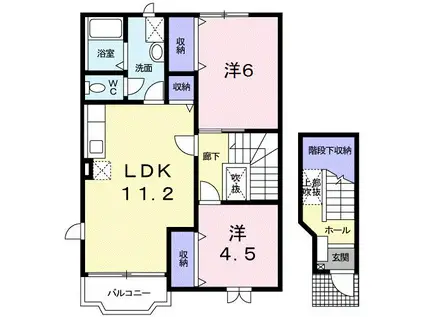 ソレアード(2LDK/2階)の間取り写真