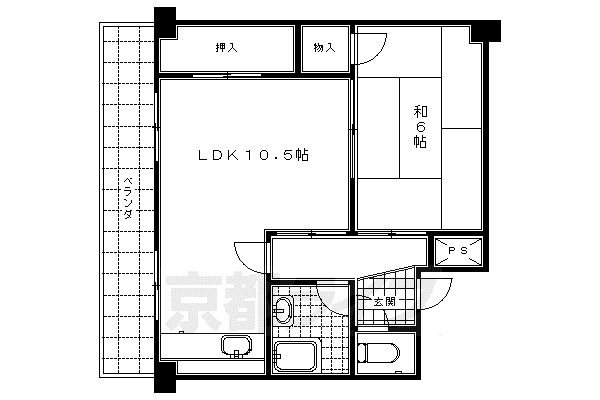 もみじビル(1LDK/5階)の間取り写真