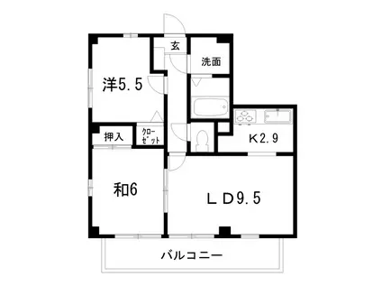 フォブール高須(2LDK/2階)の間取り写真