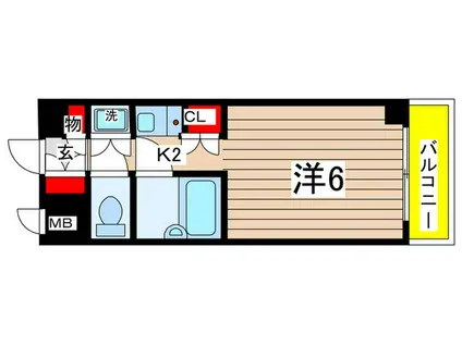 カーサアプリアーモ(1K/6階)の間取り写真