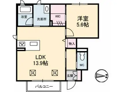 TYCOON(1LDK/1階)の間取り写真