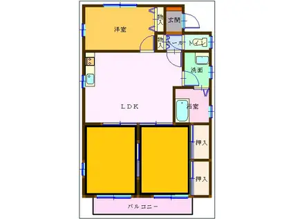 アネックス三根C棟(3DK/2階)の間取り写真