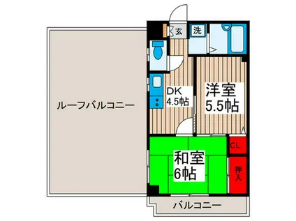 エスポワールKIJIMA(2DK/4階)の間取り写真