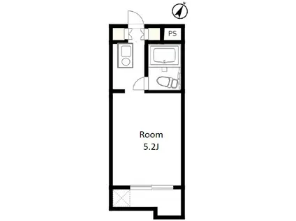 アサックスコーポ駒場(1K/4階)の間取り写真