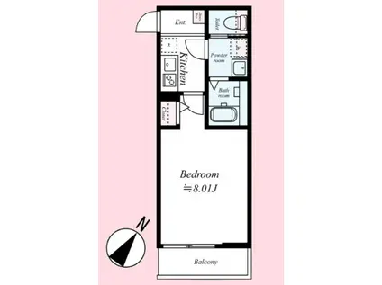 GRADUS桶川II(1K/3階)の間取り写真