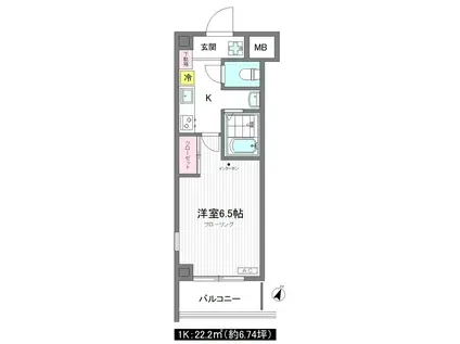 KCプレイス(1K/3階)の間取り写真