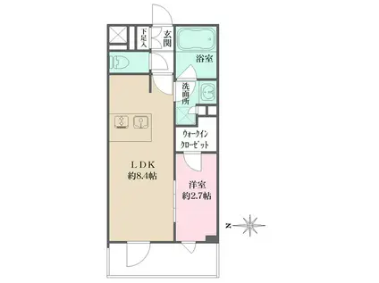 LA PERLA JIYUGAOKAII(1LDK/2階)の間取り写真