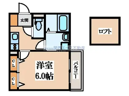 プランドール森河内(1K/1階)の間取り写真