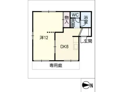 フォーヴル黒沢台(1DK/1階)の間取り写真