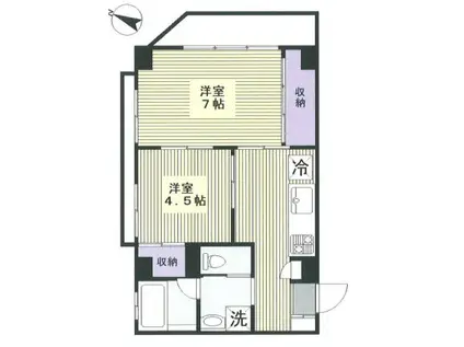 英マンション(2K/3階)の間取り写真