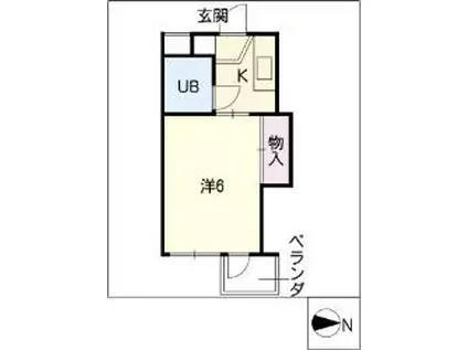 天野ビル(ワンルーム/3階)の間取り写真